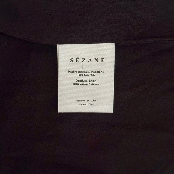 Sezane Mini Short-Sleeve Doha Silk Wrap Dress - Picture 7 of 7